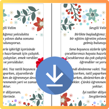 Karne ile birlikte verilecek veliye mektup yaz tatili kart