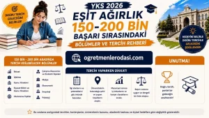 YKS 2026 Eşit Ağırlık 200 bin bölümleri hangileri? 150-200 Bin Başarı Sırası ile Tercih Edilebilecek Üniversiteler