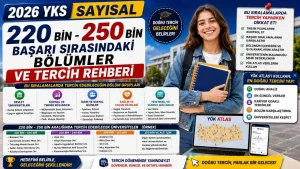 YKS 2026: Sayısal 220 binle tercih edilebilecek bölümler! Sayısal 230 bin, 240 bin 250 binle hangi üniversiteye gidilir?