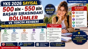 YKS Sayısal 500 Bin – 550 Bin Başarı Sırasındaki Bölümler ve 2026 YÖK Atlas Tercih Rehberi