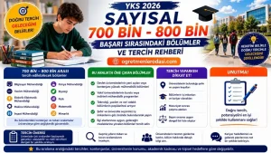 YKS Eşit Ağırlık 700 800 bin sıralama ile alan bölümler! YKS YÖK Atlas Tercih Rehberi