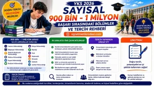 YKS Sayısal 900 Bin – 1 Milyon Başarı Sırasındaki Bölümler ve YÖK Atlas Tercih Rehberi