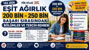 Sözel 200 Bin 250 Bin Sıralama ile Alan Bölümler! Sözel 210 bin, 220 bin, 230 bin, 240 bin bölümleri!
