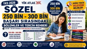 YKS Sözel 250 Bin – 300 Bin Sıralama ile Alan Bölümler! 260 bin, 270 bin, 280 bin, 290 bin bölümleri için kaç net?