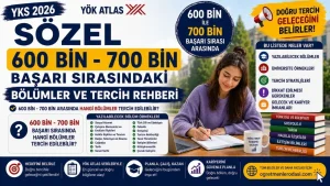 YKS Sözel 600 Bin – 700 Bin Başarı Sırasındaki Bölümler ve Tercih Rehberi