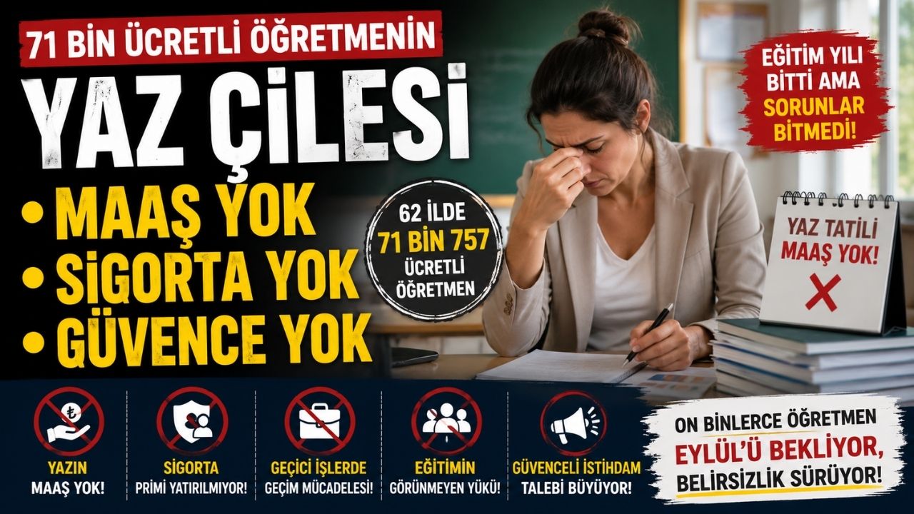 71 Bin Ücretli Öğretmen Yaz Tatilinde Maaşsız Kaldı! Sigorta ve Güvence Sorunu Yeniden Gündemde
