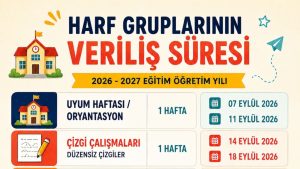 026-2027 Eğitim Öğretim Yılı Harf Gruplarının Veriliş Süresi
